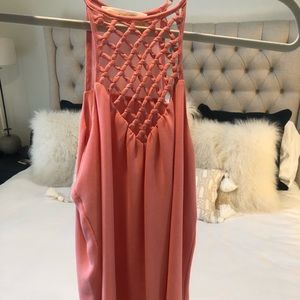 Taupe/pink cross tank